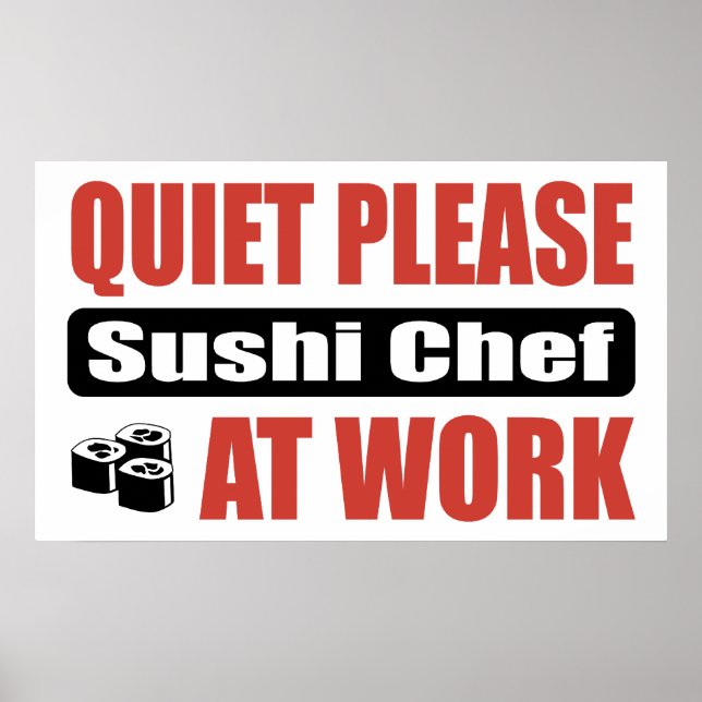Skriv ned Sushi Chef på jobbet Poster (Framsidan)