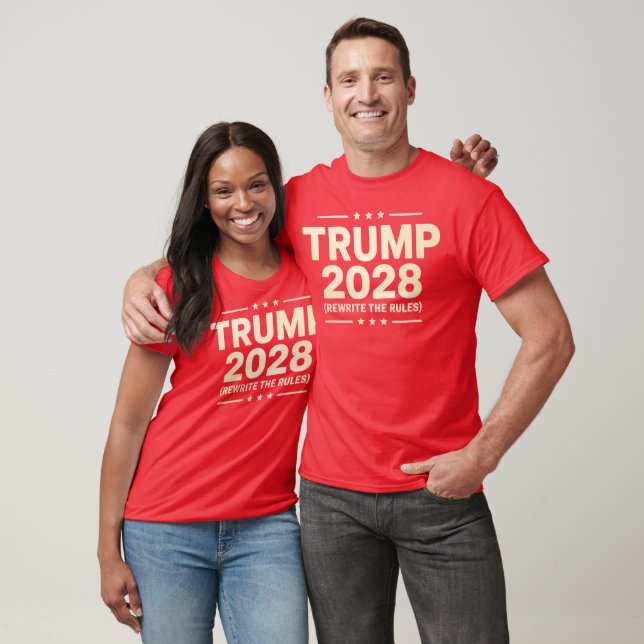 Skriv om Regler Patriotic, Trump 2028 T-Shirt (Unisex)