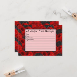 Skriv på receptkort Saftigt bär-mönster och namn Kort