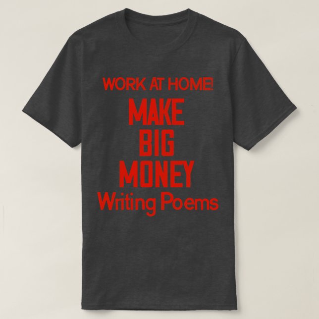 Skriv poem med stora pengar t shirt (Design framsida)