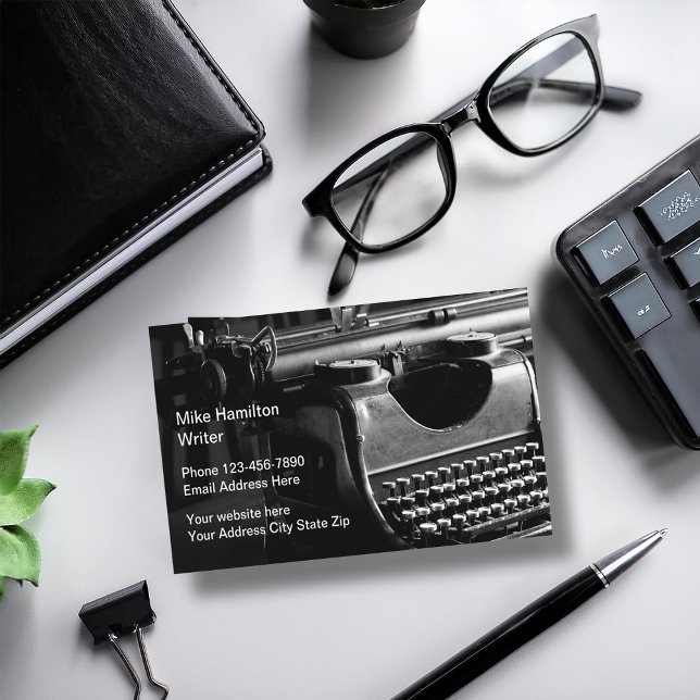 Skriv skrivmaskin för Retro-tema för gammal tidsin Visitkort (Skapare uppladdad)