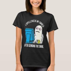 Skriv stavningskontrollen av e-postmemorandummet f t shirt