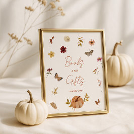 Skriv under Fall Pumpkin Wildblomme Baby Shower Gi Poster
