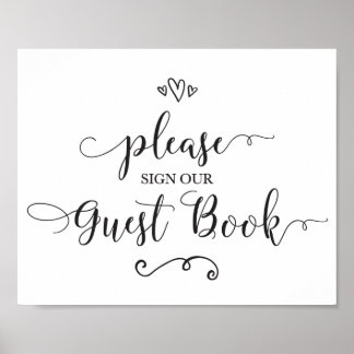 Skriv under vår gäst Bok Bröllop Poster