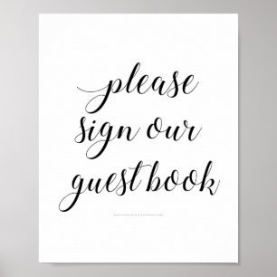 Skriv under vår gäst Bok undertecknar Elegant bröl Poster