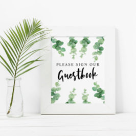 Skriv under vår gästbok Eucalyptus Bröllop Poster