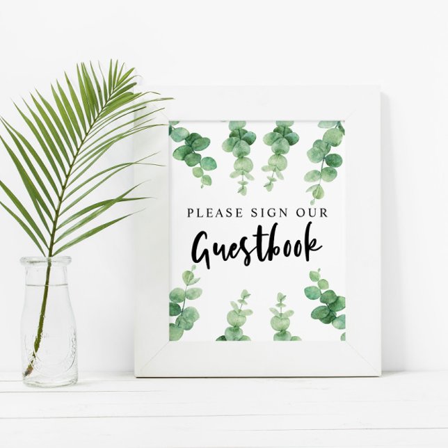 Skriv under vår gästbok Eucalyptus Bröllop Poster (Skapare uppladdad)