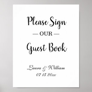Skriv under vår Guestbook Bröllop-signering Poster