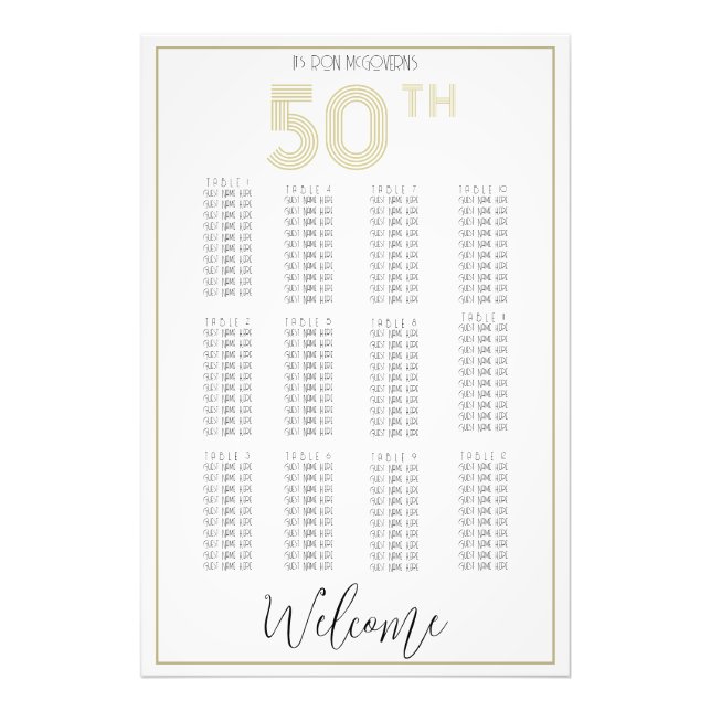 Skriv ut 50:e Guld- och vitdagarsdiagrammet Fototryck (Framsidan)