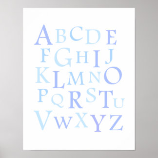 Skriv ut ABC Nursery Blue Typography Poster