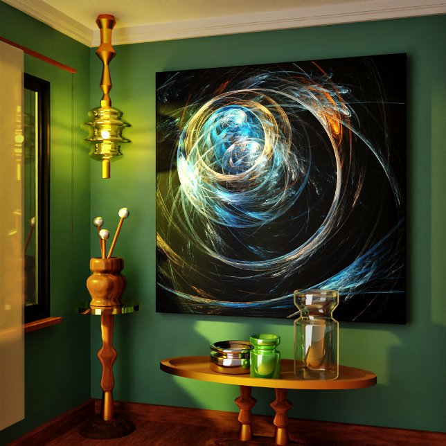 Skriv ut Abstrakt av arbetsyta på arbetsytan i vär Canvastryck (Around the World Abstract Art Wrapped Canvas Print)
