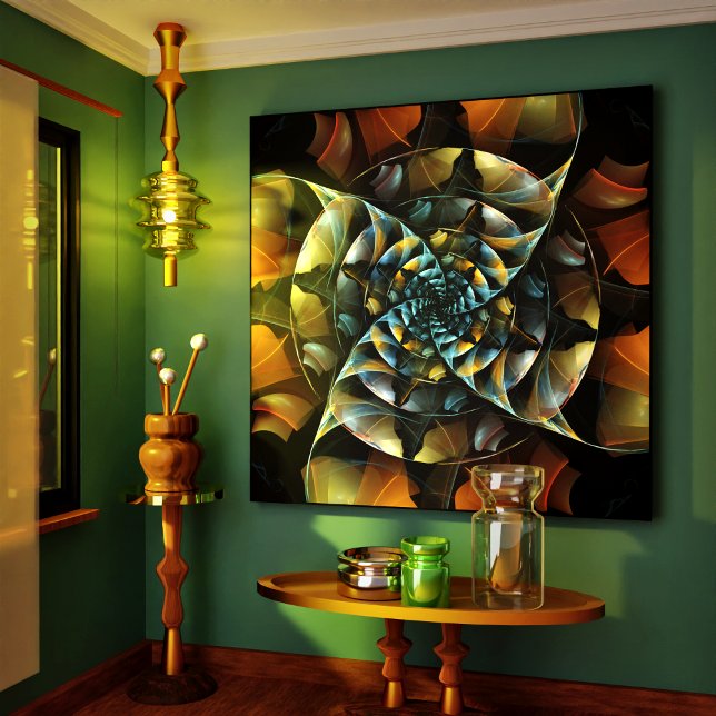 Skriv ut Abstrakt av skugga över arbetsyta Canvastryck (Pinwheel Abstract Art Wrapped Canvas Print)