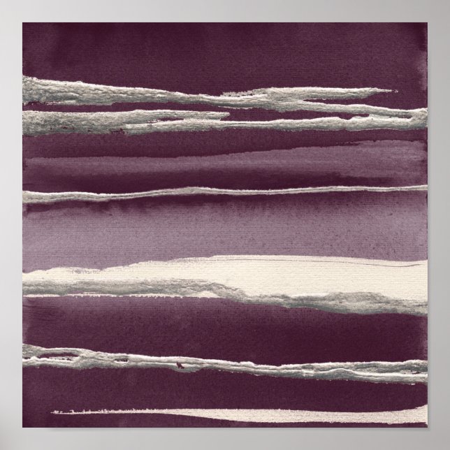 Skriv ut Abstrakt för Lila i silver Ro Poster (Framsidan)