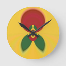 Skriv ut Abstrakt för Rasta Färg Rund Klocka