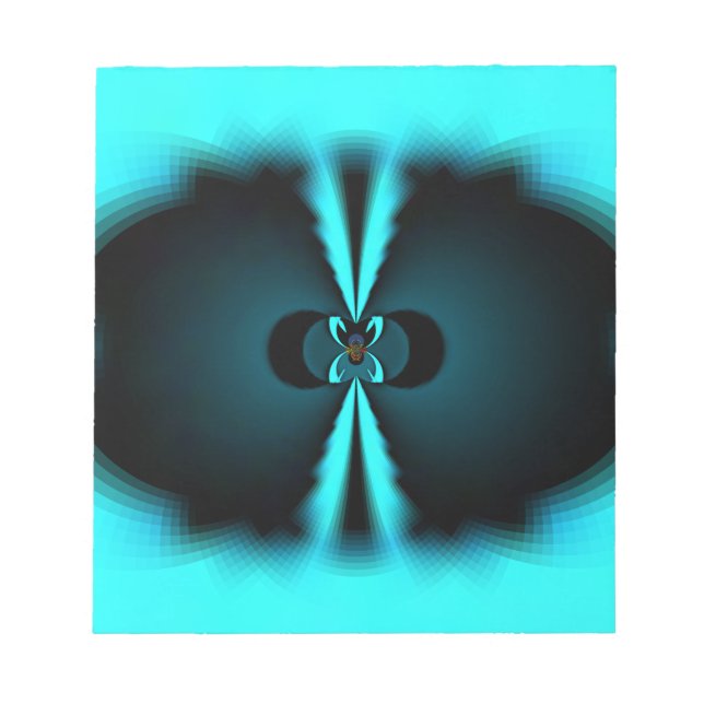 Skriv ut Abstrakt med cyan och svart Anteckningsblock (Framsida)