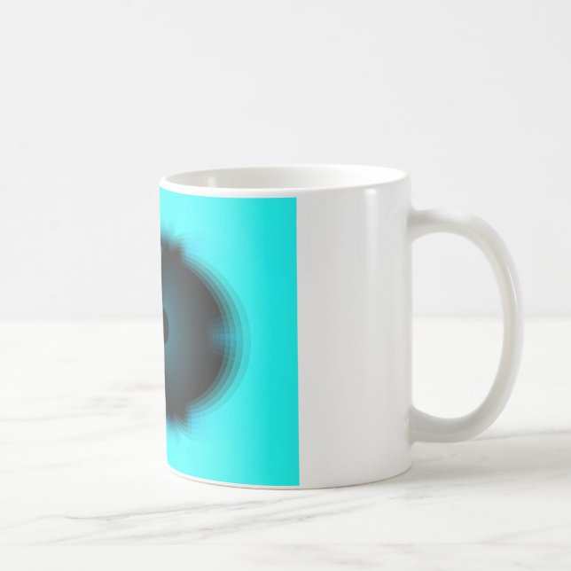 Skriv ut Abstrakt med cyan och svart Kaffemugg (Höger)