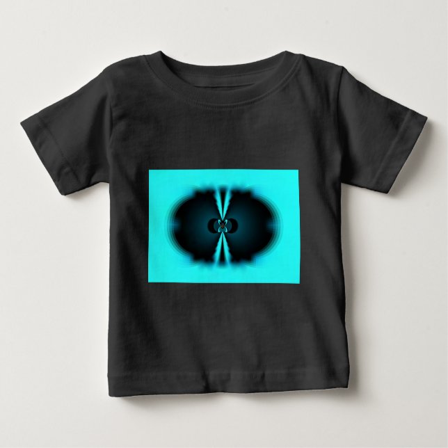 Skriv ut Abstrakt med cyan och svart T-shirt (Framsida)