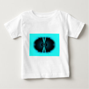 Skriv ut Abstrakt med cyan och svart Tee Shirt