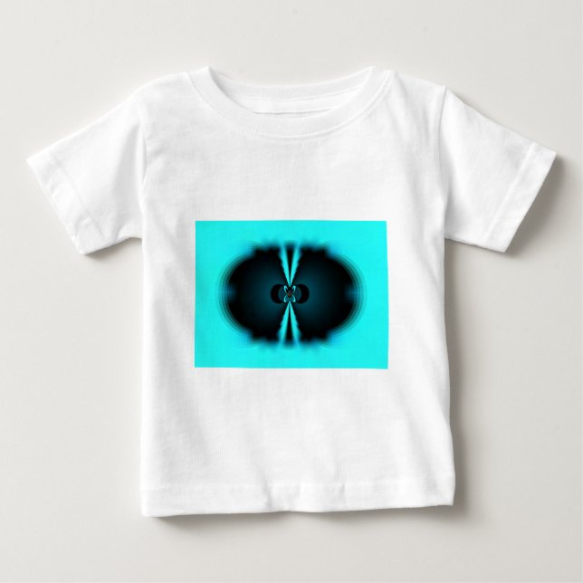 Skriv ut Abstrakt med cyan och svart Tee Shirt (Framsida)