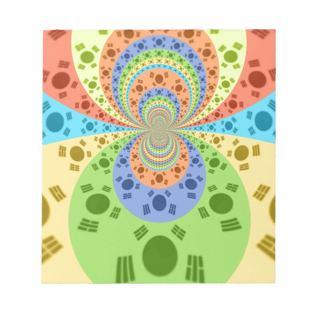 Skriv ut Abstrakt med inspirerad sydkoreansk Flagg Anteckningsblock (Framsida)