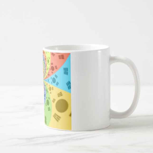 Skriv ut Abstrakt med inspirerad sydkoreansk Flagg Kaffemugg (Höger)