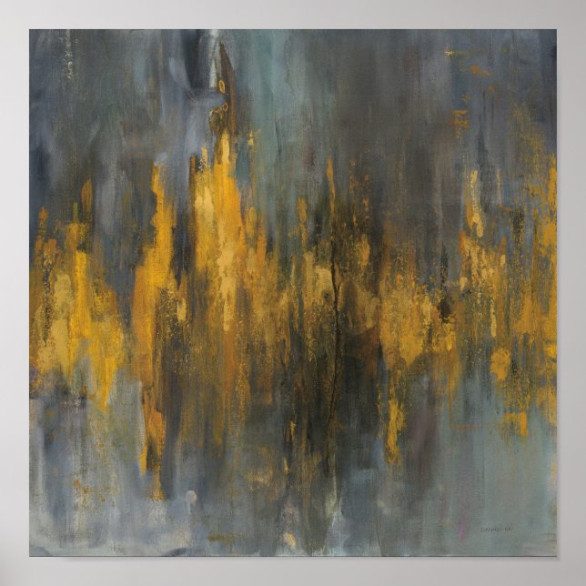 Skriv ut Abstrakten Black och Guld | Danhui Nai Poster (Framsidan)