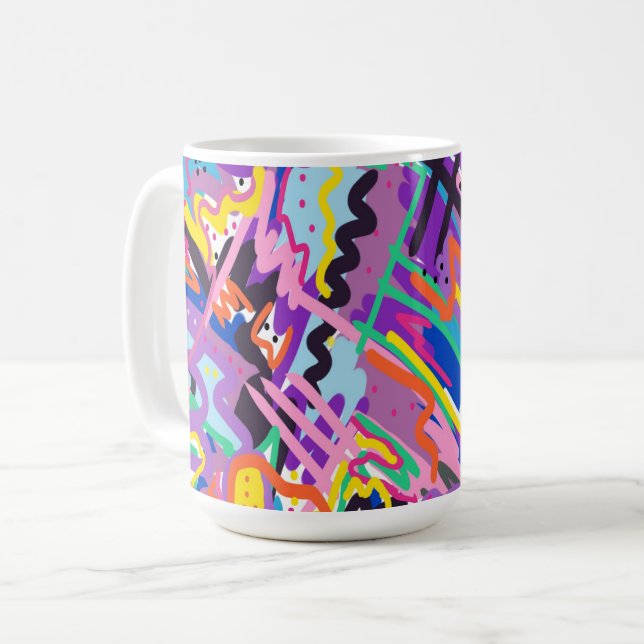 Skriv ut Abstrakten Färg Play Kaffemugg (Framsida vänster)