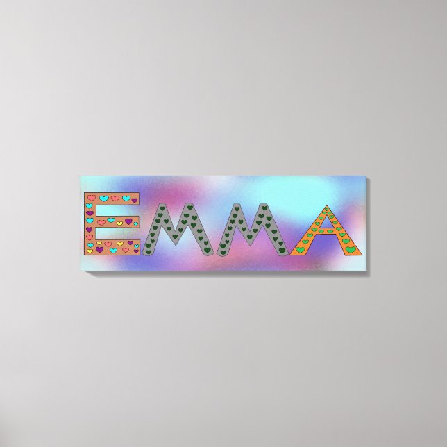 Skriv ut Abstrakten för EMMA Cute Girl i Namn Canvastryck (Framsida)