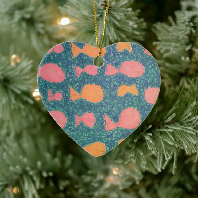 Skriv ut akut Tropical Fish Julgransprydnad Keramik (Träd)