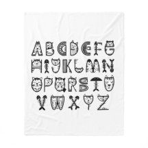 Skriv ut alfabet för Kat-Tecknad