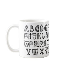 Skriv ut alfabet för Kat-Tecknad