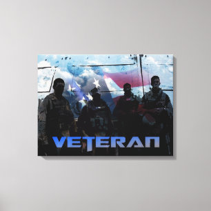 Skriv ut amerikansk veteran Wrapped Canvas