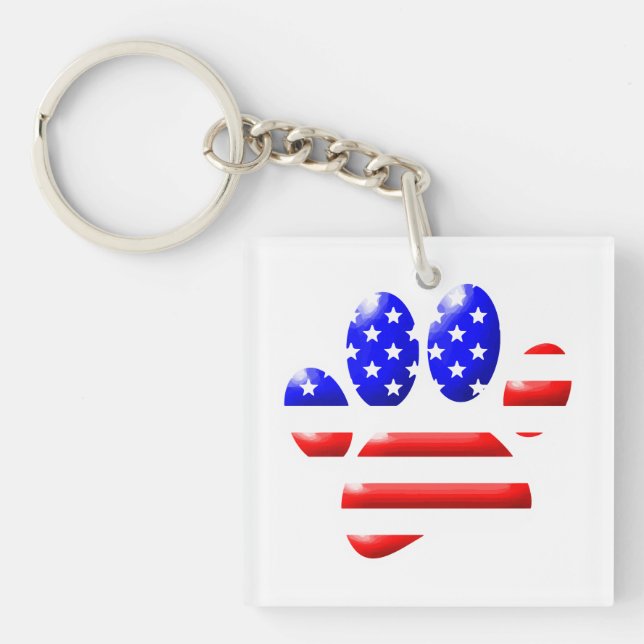 Skriv ut amerikanska Flagga Hund Paw (Framsidan)