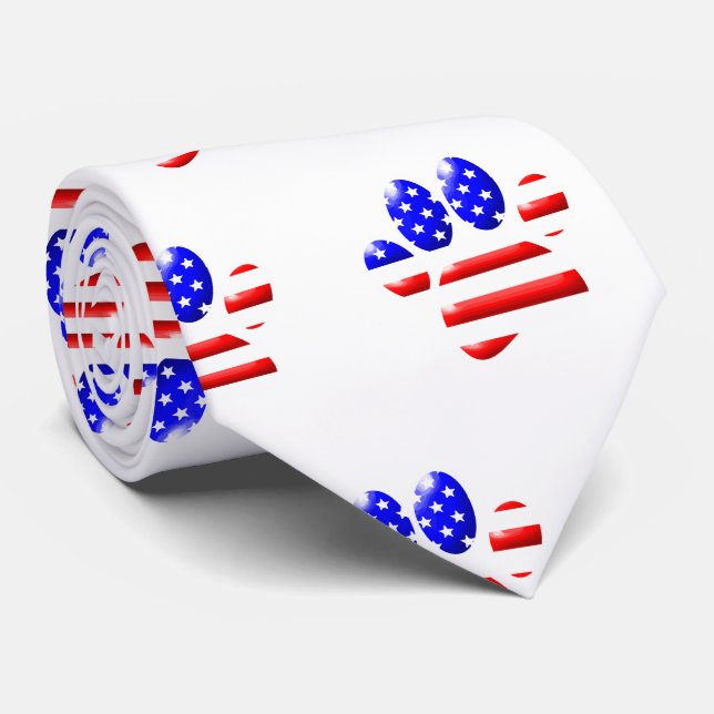 Skriv ut amerikanska Flagga Hund Paw Slips (Rullad)
