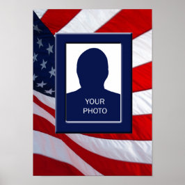 Skriv ut amerikanska Flagga Photo Ram Poster
