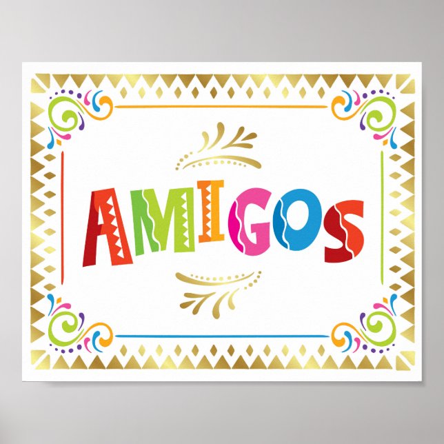 Skriv ut AMIGOS Fiesta Party Poster (Framsidan)