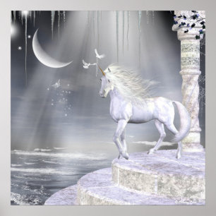 Skriv ut änglar Fae Unicorns Poster