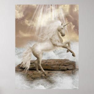 Skriv ut änglar Fae Unicorns Poster