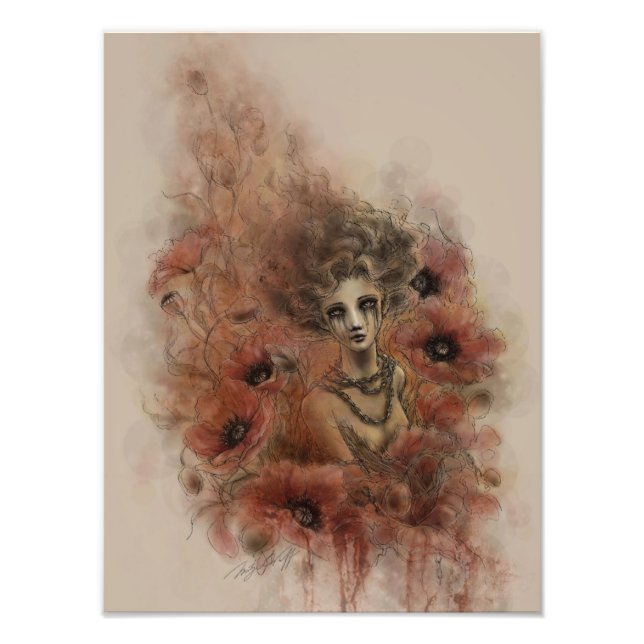 Skriv ut Anima Sola Mörk Fantasy Art Fototryck (Framsidan)