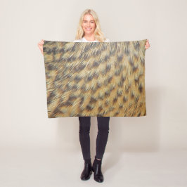 Skriv ut anka Feather Mönster Guld Brown Animal Fleecefilt