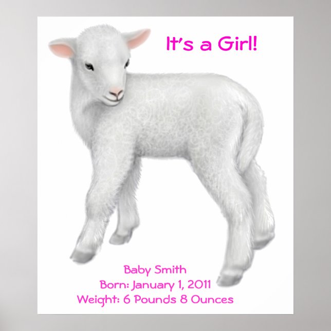 Skriv ut anpassade Baby Lamb Poster (Framsidan)