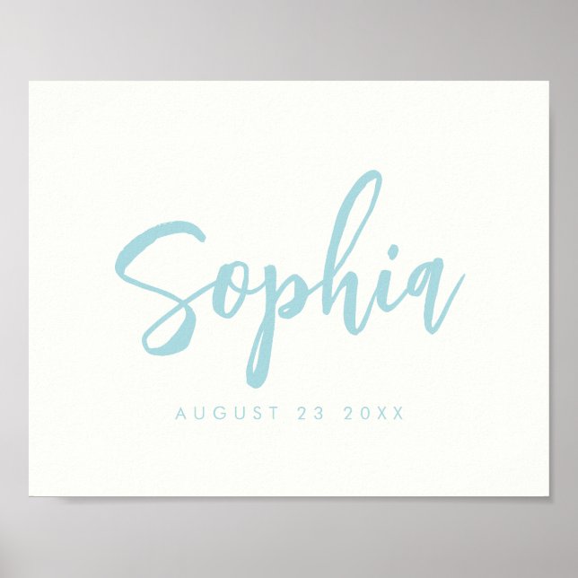 Skriv ut anpassningsbar Barn Room Baby Namn Nurser Poster (Framsidan)