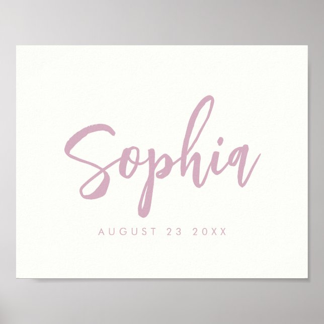 Skriv ut anpassningsbar Barn Room Baby Namn Nurser Poster (Framsidan)