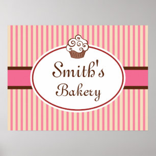Skriv ut anpassningsbar Cupkaka Bakery-teckenuppsä Poster