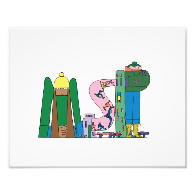 Skriv ut anpassningsbar | MINNEAPOLIS, MN (MSP) Fototryck (Framsidan)