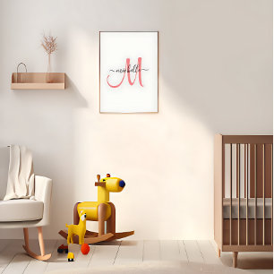 Skriv ut anpassningsbar Monogram Namn   Chic 8 x 1 Poster