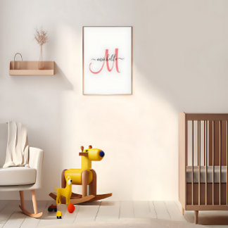 Skriv ut anpassningsbar Monogram Namn | Chic 8 x 1 Poster