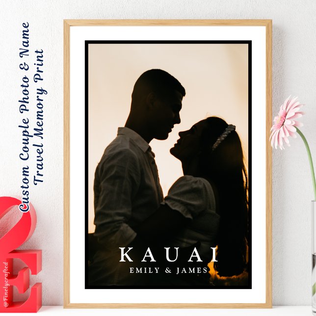 Skriv ut anpassningsbar par Photo & Namn Travel Me Fototryck (Skapare uppladdad)