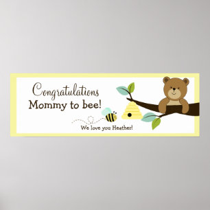 Skriv ut Anpassningsbarna Baby Shower Banner för h Poster