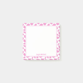 Skriv ut anteckningar för Rosa och vitkurva Post-it Block